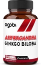 agobi 1600mg Ashwagandha cu Ginkgo Biloba Supliment - Super Extract Formula pentru sistemul imunitar, Producţia de energie, Memory Health & Focus - 240 Veggie Capsule