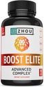 Zhou Boost Elite - Suplimentul energetic, Natural Pastile musculare pentru bărbații cu Tribulus, Schinduf, Ginseng și Maca - 90 Capsule Veggie
