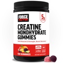 Creatina Factor de forță Gume monohidrate, 5g doză pentru bărbați și femei pentru a sprijini mușchi, rezistență, recuperare, sănătate cognitivă și memorie, arome de fructe asortate, 150 gume