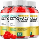 (3 ambalaj) Speedy Keto ACV Gummies - Advanced Formula Speedy Keto Plus ACV Gummies Apple Cider Otegar Speedy ACV Supliment alimentar Bărbați (180 Gummies)