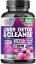 Liver Cleanse Detoxifiere & Reparație Formula - Advanced Ficat Supplement with Silymarin Milk Thistle, Dandelion Root, Artichoke Extract, Turmeric, Choline, & Beetroot - 120 Veggie capsule