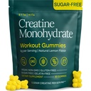 Creatină monohidrată fără zahăr Gummies 5gram per Serving, Gummii creatinină potent pentru bărbați și femei, Supliment pentru suport muscular, Energie celulară și Funcția cognitivă, fără gluten