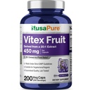 NusaPure Vitex Chasteberry Fruit 20:1 Extract, 450 mg echivalent cu 9.000 mg 200 capsule Vegane - non-GMO, Supliment alimentar Vegan