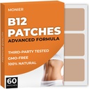 B12 Patch-uri (Pachet de 60) - 100% Patch natural pentru femei și bărbați - Firming, Energie, Focus & Body Support - Formula îmbunătățită