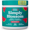 Pur și simplu Blossom Nutrition Daily Greens & Superfood Powder + Colagen + Probiotice pentru femei Digestive Health & Blooting Relief. Ajutor pentru sănătatea dumneavoastră Bloom - 30 zile de aprovizionare - pepene verde