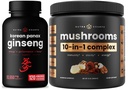 NutraChamps 10-in-1 Ciuperci pulbere & Ginseng - Ultimate Energy, Rezistenta si suport cognitiv Bundle.