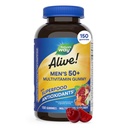 Natura's Way Alive Mens 50+ Daily Gummy Multivitamine, Suporte Creier Sanatos, Ochi, Inima*, B-Vitaminans, Gluten-Free, Fruit Aroma, 150 Gummies (Packaging May Vary)