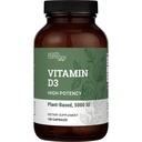 Vegan Vitamina D3 5000 ui Supliment - Pure, Suplimente de mare potenta pentru Immune Health & Strong Bones Support - Vitamina D 5000 ui - 120 Capsule, 4 luni de aprovizionare