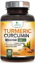 Curcumina Turmeric Supliment 2600 mg - 95% Curcuminoide cu Turmeric organic & BioPerine Pepper Extract negru pentru cel mai bun absorbtie, suport comun Vegan naturale, Non-GMO, îmbuteliat în SUA - 180 capsule