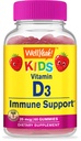 WellDah Kids Vitamina D3 Gumiile - 1000 UI (25 mcg)- Sustine rezistenta si imunitatea osoasa - non-GMO, gluten-gratuit - Aroma de capsuni - Supliment nutritional - 60 Serviri