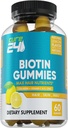 Gume de biotin cu vitamina C, E, Colagen, și zinc, gume de biotin pentru creșterea părului, unghii, piele, suport, Made in USA 60 Gummies