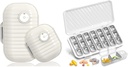 Organizator de pastile de călătorie, 7 Day & Pill Organizator 3 Times A Day, 7 Day Pilula cutie - GloDeals Organizator de pastile săptămânale Daily Medicine Container Dispenser Case pentru Vitamina Fish supliment de ulei