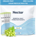 Pachete pentru hidratarea nectarului - Pachete pentru praf de electroliză - fără zahăr & 0 Calorie - Lichid lichid organic de fructe Daily IV Electroliti pulbere pentru rehidratare & rehidratare rapidă (Grapă 30 Pack)