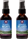 WishGarden Herbs Sleepy Nights Herbal Sleep Support + Relaxer Serious Natural Relaxare supliment muscular (2-2oz Bundle)