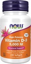 Suplimente now, Vitamina D-3 5000 UI, potenţă ridicată, suport structural*, 240 Softgels cu nutriţie mondială Keychain