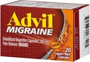 Advil Migrain 20'S Dimensiune 20ct Advil Migrene Durere Relief lichid capsule umplute 20ct