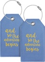 Tag-ul de bagaje & Etichetele de bagaje iniţiale pentru valize din piele Etichete pentru rucsac de mână Instrumentul şcolar cu numele ID Label Travel Essentials, Unique Fun albastru personalizat Bagaje Tag-uri 2 Pack