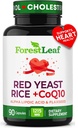 Red Yeast Rice 1215 mg. Capsule - extra rezistenta Red Rice Yeast cu CoQ10 Supliment, Plus Alpha Acid lipoic și semințe organice de in, Citrinin gratuit, susține sănătatea cardiovasculară, Non-GMO 90 Veggie Caps