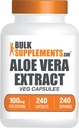 BulkSupplements.com Aloe Vera Capsules - Aloe Vera Extract, Aloe Vera Supliment - Herbal Supplement, Gluten Free, 1 Capsule per Serving, 240 Veg Capsule (Pachet de 1)