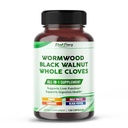 All-in-1 All-in-Wormwood Black Walnut Whole Cloves Ginger - Sustine sanatatea ficatului si SIDA Digestion - Made in The USA -150 Capsule