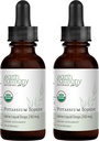 USDA Iod organic de potasiu 250 mcg Supliment lichid 2-Pachet (1 an de aprovizionare) - Suportă Glanda tiroidiană și ajută la expunerea & niveluri scăzute de iod - mai Biodisponibil decât tablete, pastile - 1 Fl Oz
