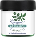 Vitanica V-Probiotice - Probiotice pentru femei - Suspecte vaginale cu Lactobacillus Rhamnosus, Gasseri & More - Suplimentul pentru sanatate feminina - Logo Pro - 30 Sacrificii vaginale