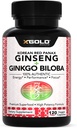 Autentic coreeană Red Panax Ginseng 1200mg + Ginkgo Biloba 160mg 