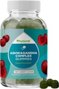 Calmant Ashwagandha Gummies pentru bărbați și femei - 750mg echivalent de 30:1 extract rădăcină cu zinc și vitamina D - Gume de stres Tasty Adaptogen pentru adulți pentru energie și suport de mood (90 Servings)
