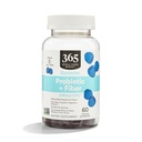 365 by Whole Foods Market, Probiotic + Fiber Gummies 2 Miliarde CFU, Natural Blue Raspberry Flavor, 60 t