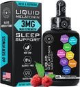 Melatonina lichid pentru adulţi şi copii - 3 mg Extra Putere Melatonina lichid sublingual pentru copii şi adulţi - somn rapid picături lipozomale - aroma de zmeura naturala de somn ajutor - 60ml