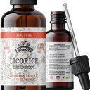 Licorice Tincture, Extract organic de lemn dulce (Glycyrrhiza Glabra) Root uscat, Supliment vegetal, non-GMO în Glicerină organică cu prelată rece Glicerină 2 oz, 670 mg