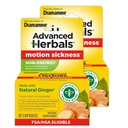 De la Makers of Dramamine, Herbals avansate, non-Drowsy, Motion Sickness Relief, Made with Natural Ginger, 18 Count, 2 Pack