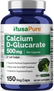 NusaPure Calcium D-Glucarate 500 mg 150 Veggie Caps, Vegan, Non-GMO, Gluten-Free