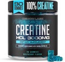 Creatine HCL 3000mg Per Serving - Raspberry Flavour - Vegan Gummies (90 Count (Pack of 1), Raspberry)