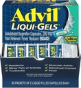 Advil Liqui-Gels Pain Reliever/Fever Reductor, Solubilized Ibuprofen 200mg, 2/Packet, 50 Packets/Box (116902)