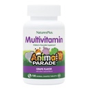 NaturasPlus Parada Animalelor Multivitaminele masticabile pentru copii - Aroma de struguri - 180 tablete cu formă de animale - promovează sănătatea și bunăstarea - vegetariană, gluten gratuit - 90 Serviri