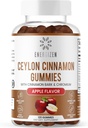 Cinnamon + Crom Gumies - 120 Vegan Gumries - suport comun pentru dureri si sanatate cerebrala, Sugar-Free, Antioxidant Rich, Non-GMO, Gluten-Free Supplement, Aroma naturala de mere