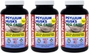 Yerba Prima Psyllium Husks Veg Caps - 180 Conte (Pachet de 3) - Vegan, Non-GMO, Gluten Free, Colon Cleanser, Daily Fiber Supplement for Gut Health & Regularity