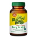 Megafood Baby & Me 2 Vitamine prenatale pentru femei, suplimente DHA & Choline, DHA lichid și colină pentru dezvoltarea creierului și a ochilor copilului în timpul sarcinii, Vegan, 60 capsule (30 Servings)