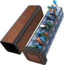 Pill Organizator 1 timp pe zi, Pill Box 7 zi, Weekly Travel Pill Case, Daily Large Medalia Holder Container, O dată pe zi Pillbox Dispenser pentru vitamine, medicamente, pastile, Supliment (Brown)