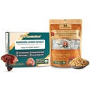 VOS GANOLUCIDUM Combo Pentru o sănătate mai bună, Daily Immune Boosting Red Reishi Capsule de ciuperci (30 capsule) & Organic bine ciobit Reishi ciuperci (1.76 Oz), Energie Booster & Perfect în gătit