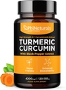 PhiNaturals Curcumin supliment cu extract de piper negru - 4200 mg Root Curcuma echivalent întreg per 3 capsule Servire - Pastile Tumeric