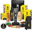 Barbă Club de grooming Kit pentru bărbați cu profesionale Cordless electrice reîncărcabile păr & mustață/Beard Trimmer, drept Edge Razor, Shampoo, Balm, Brush & Comb Gift Set