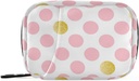 Pink Golden Polka Dots Pill Box 7 zile Pill Case Bag Travel Pill Organizator sac cu Zipper Portabil Weekly Caz Compact Dimensiune pentru Deținătorul Suplimentului de vitamine