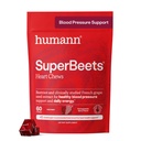 Humann SuperBeets Heart Chews, Beet Root Powder Supplement Energetic Supplement, Nitric oxid și suport pentru presiunea sângelui, Extract de semințe de struguri & non-GMO, Heart Health, rodie Berry Flavor, 60 Conte