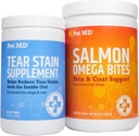 Pet MD Tear Stain Supliment & Pet MD Salmon Omega Bites