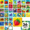 Joc de memorie potrivire, 72 PCS Natura Tema de potrivire carduri pentru copii mici 36 perechi carduri de memorie pentru grădiniță 4 5 6 ani