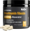 Suplimentul NAD+ - NAD+ cu nicotinamidă Ribozidă (NR) şi Resveratrol Querbetin 900 mg, 80 capsule, SUA-03-0911XL-136NAD