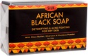 African Black Soap 7oz pentru acnee, eczemă, piele uscată, psoriazis, îndepărtarea cicatricilor, spălarea feței și a corpului - Unt de Shea, cărbune, praf de bambus