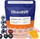Blueshift Immune Ultra - 5-in-1 Immune Support Powder Drink Mix, Immune Defense Vitamin Supplement with Vitamina C, Zinc, Superfoods, Antioxidanti, Pre si Probiotice - Blueberry Acai Pods (14 Pack)